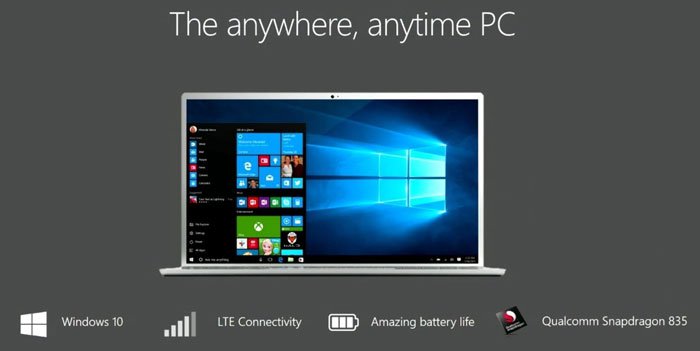 Windows 10 on ARM特性：始終連接，續(xù)航優(yōu)秀
