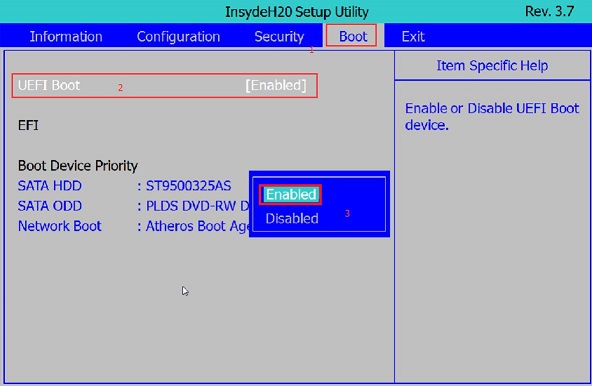 U盤啟動uefi設置BIOS