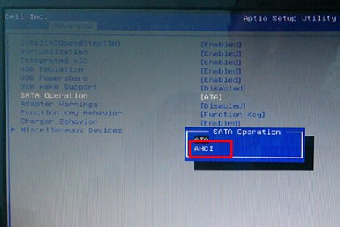 戴爾筆記本bios設(shè)置硬盤模式為AHCI教程