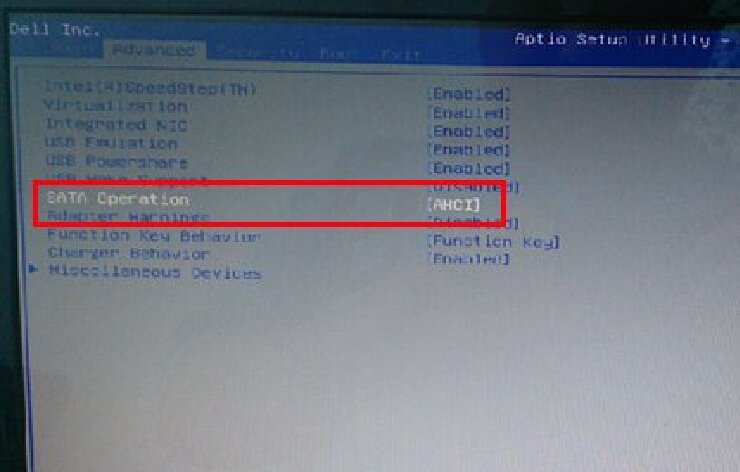 戴爾筆記本bios設(shè)置硬盤模式為AHCI教程