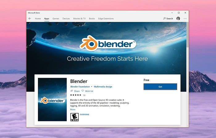 Windows 10應用商店已經(jīng)上架開源3D軟件Blender