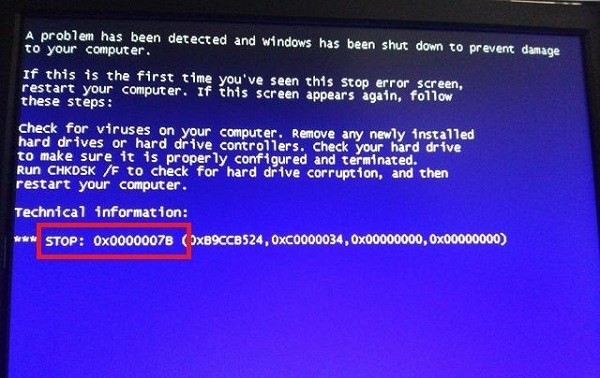 電腦開機(jī)藍(lán)屏提示stop 0x0000007b的解決方法
