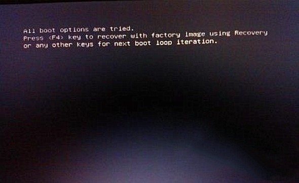 分享u盤重裝系統(tǒng)提示All boot options are tried的解決方法